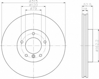 HELLA PAGID 8dd355104091 -  Тормозной диск